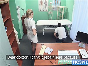 fake hospital Hired handyman spunks all over nurses bootie