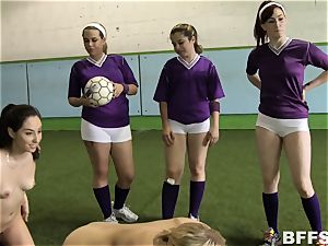 sizzling women football concludes in girl-on-girl group activity