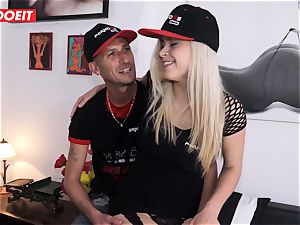 light-haired stunner Gets pounded hard-core on casting couch